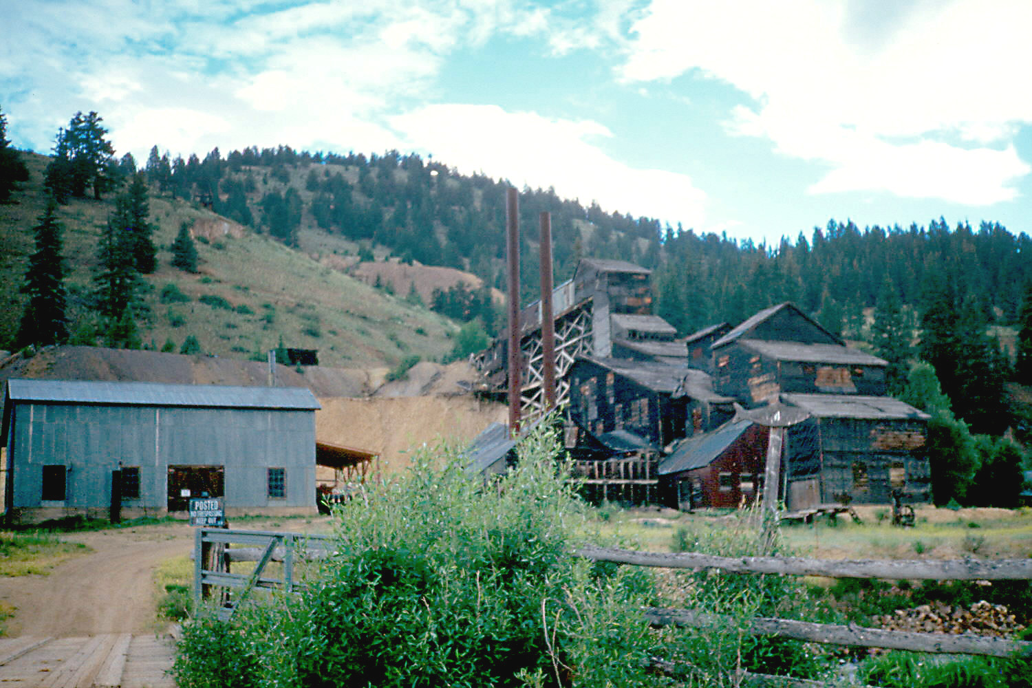 Historic Wagon Wheel Gap fluorspar mill and mine buildings in Mineral County, Colorado